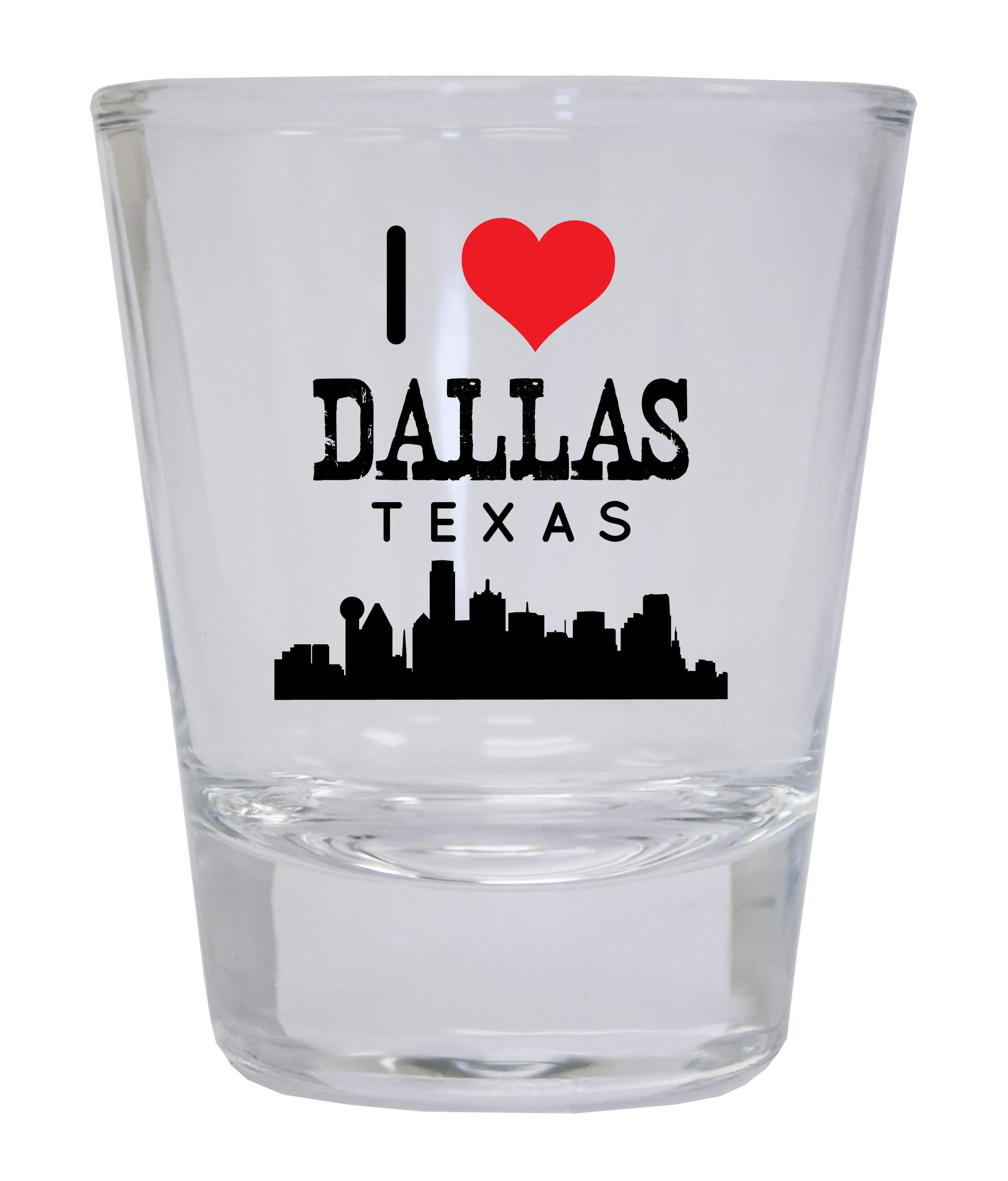 Dallas Texas Lone Star State Trendy Souvenir Round Shot Glass