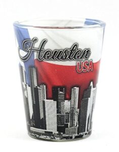 houston texas flag & skyline collage shot glass ctm
