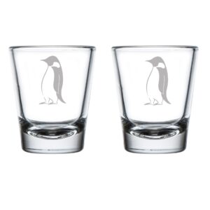 mip set of 2 shot glasses 1.75oz shot glass emperor penguin