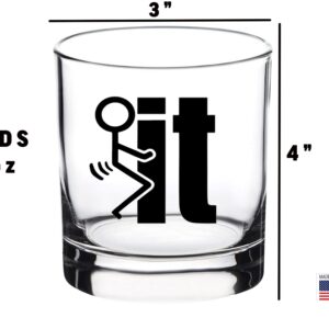 Rogue River Tactical Funny Screw It Old Fashioned Whiskey Glass Drinking Cup Gift For Him Men Dad Grandpa