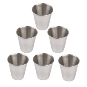 azure zone, 6 pack stainless steel shot cups metal espresso glass barware drinking tumbler vessel for cocktail beer whiskey water bar home restaurant tequila liquor party silver 2 ounce