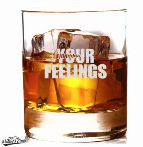 patriot's cave 45th president whiskey glass | screw your feelings | restaurant quality heavy chip resistant 11oz rock glasses | made in usa