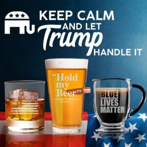 Patriot's Cave 45TH PRESIDENT WHISKEY GLASS | SCREW YOUR FEELINGS | RESTAURANT QUALITY HEAVY CHIP RESISTANT 11OZ ROCK GLASSES | MADE IN USA