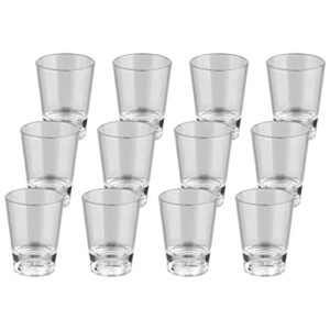 unbreakable shot glass set (12 pack) - 1.5oz reusable clear espresso shot glass, small whiskey shot glass for vodka, whiskey, tequila, espressos, spirits, liquors, dishwasher safe