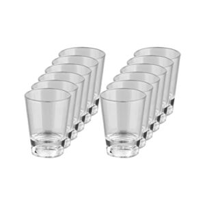 Unbreakable Shot Glass Set (12 Pack) - 1.5oz Reusable Clear Espresso Shot Glass, Small Whiskey Shot Glass for Vodka, Whiskey, Tequila, Espressos, Spirits, Liquors, Dishwasher Safe