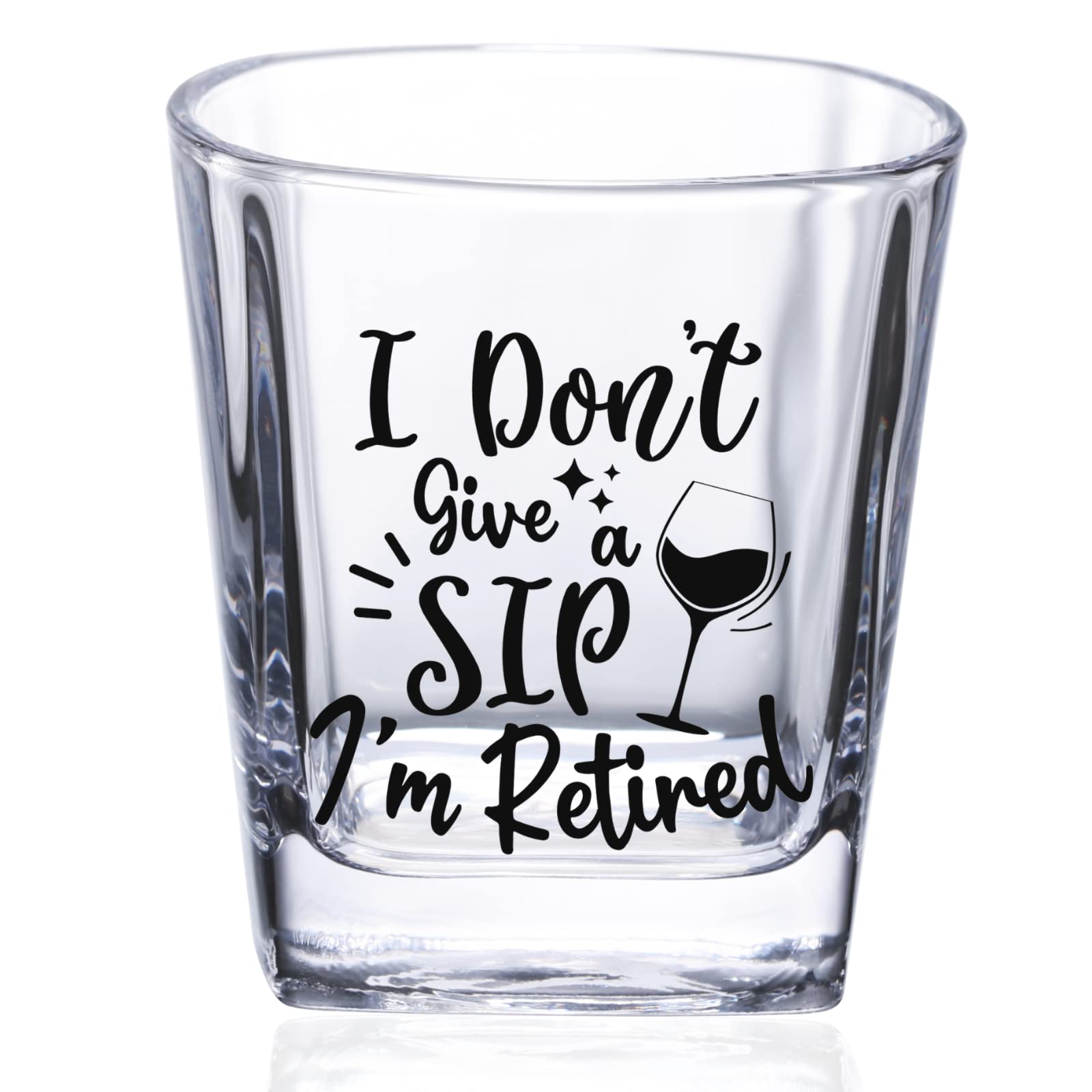 Onebttl Retirement Gifts for Women & Men, I Don't Give a Sip I'm Retired Whiskey Glass 8.5 oz (250 ml), Retired Gifts for Dad, Mom, Grandpa, Grandma, Teacher, Boss, Whiskey Retirement Gifts