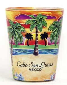 cabo san lucas mexico yellow palms in-and-out shot glass