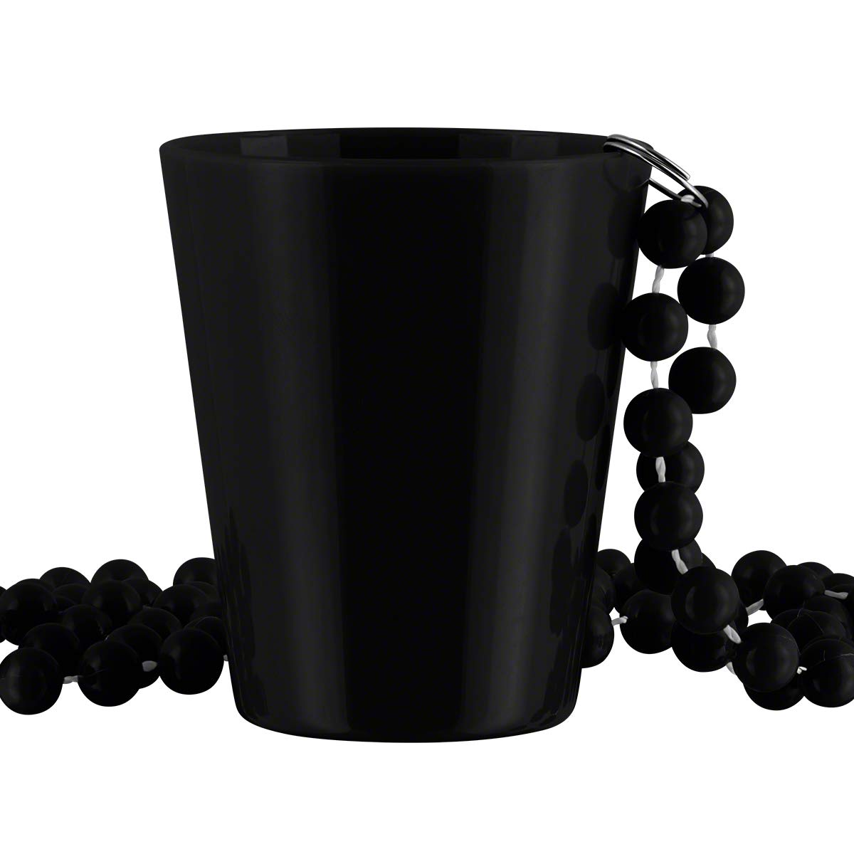 FlashingBlinkyLights Black Shot Glass Bead Necklace, NON LIGHT UP (12 pack)