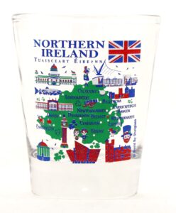 northern ireland landmarks and icons collage shot glass
