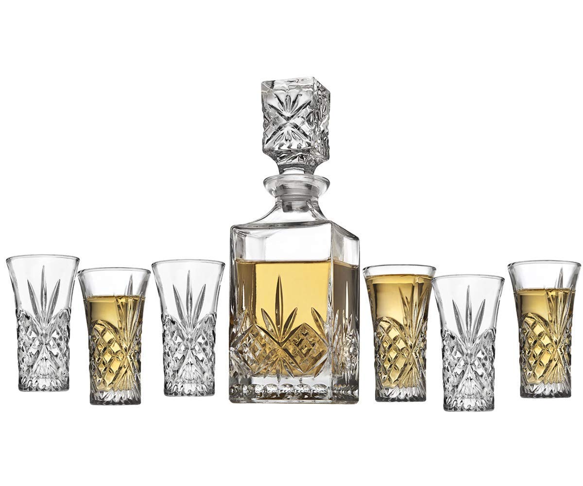 Le'raze [Set of 6] Heavy Base Shot Glass Set, 2-Ounce Shot Glasses for Scotch, Whiskey, Tequila, or Vodka, 6-Pack