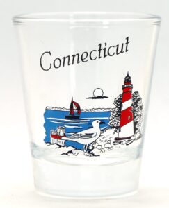 connecticut lighthouse scene shot glass