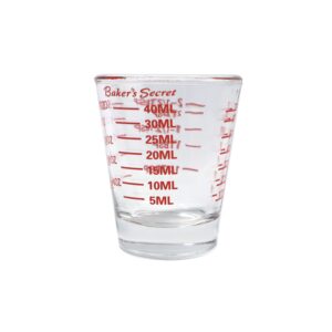 baker's secret - 1.5oz shot glass measuring cup, incremental measurements liquid and dry espress shot glass