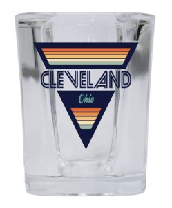 r and r imports cleveland ohio 2 ounce square base liquor shot glass retro design