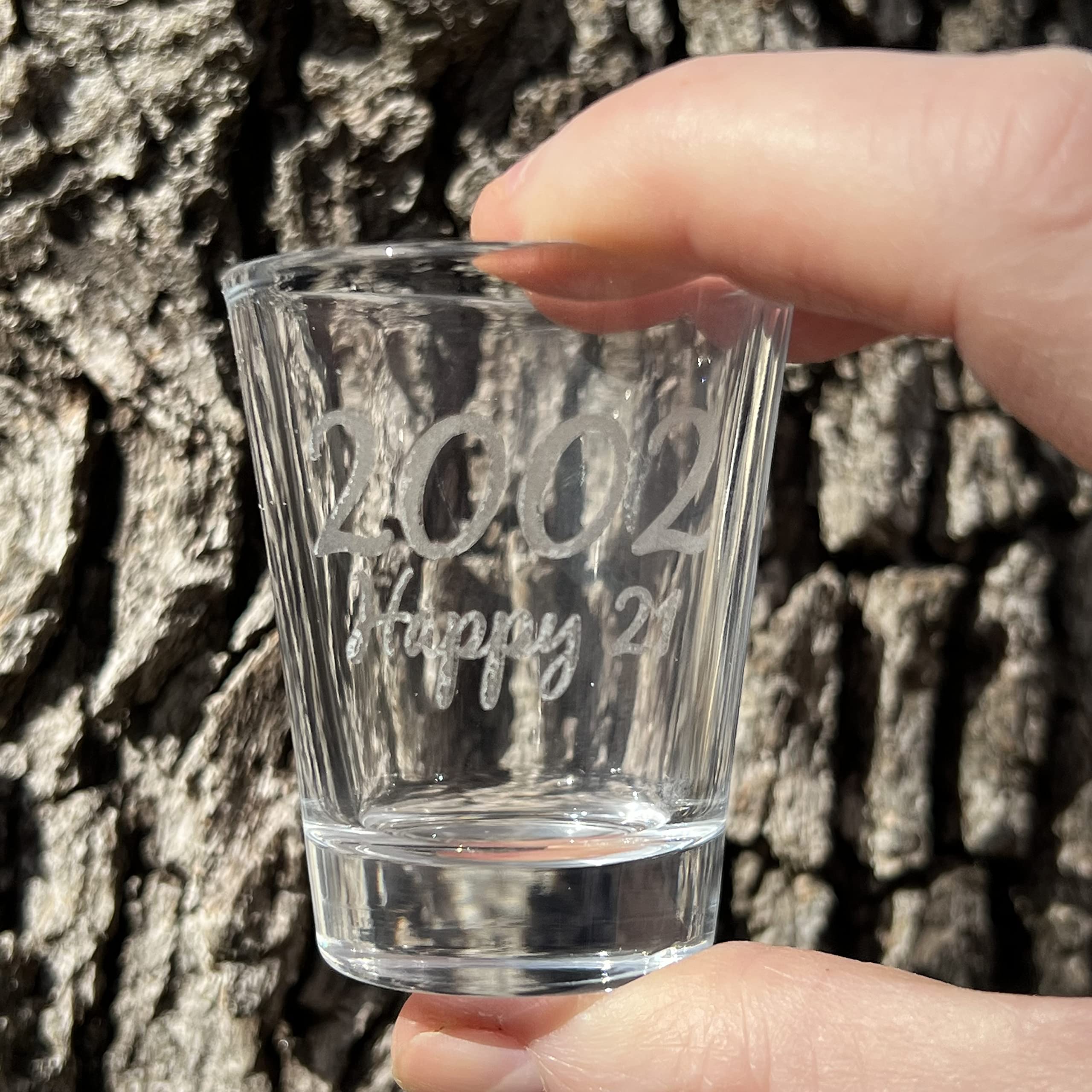 2oz 2002 Happy 21 Shot Glass