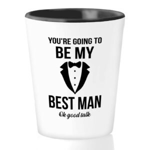 Proposal Shot Glass 1.5oz - Legendary Bridesman - Dad Romantic Marriage Relationship Fiancee Engagement Wedding Day Step Dad Mam Best Friend Future Husband Wife