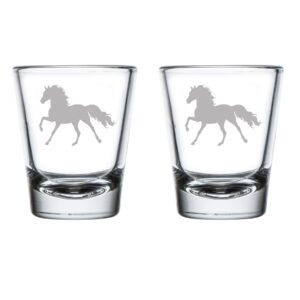set of 2 shot glasses 1.75oz shot glass horse