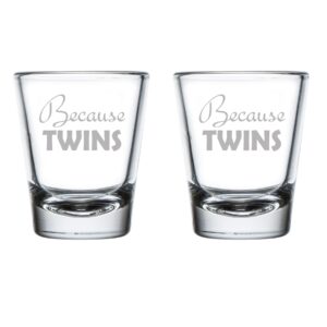 set of 2 shot glasses 1.75oz shot glass because twins parent mom dad