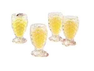 twos company pineapple party set of 4 shot glasses in gift box - glass