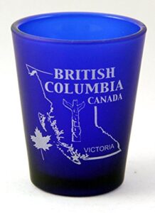 british columbia canada cobalt blue frosted shot glass