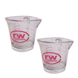 rattleware 3 oz espresso shot glass pitcher – double spouted genuine barista measuring cup with graduations in ml & oz – high-volume, commercial-grade for swift espresso pouring & precision (2 pieces)