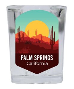 palm springs california souvenir 2 ounce square shot glass desert design