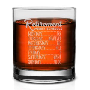 veracco retirement weekly schedule do whatever the hell i want to do whiskey glass happy retirement decorations gift retirement wine glass for dad mom (clear, glass)