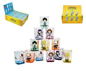 just funky my hero academia 2-ounce square shot glass blind pack | one random