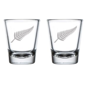 mip brand set of 2 shot glasses 1.75oz shot glass new zealand silver fern