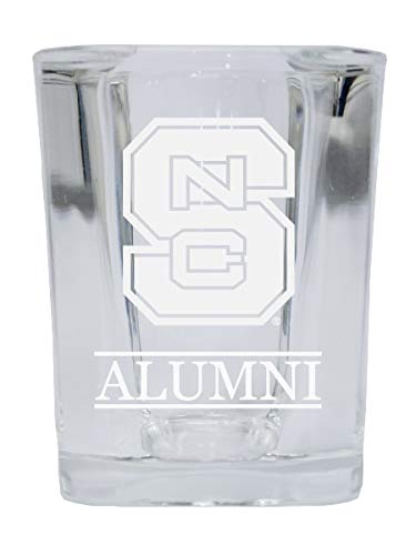 NC State Wolfpack College Alumni 2 Ounce Square Shot Glass laser etched Officially Licensed Collegiate Product