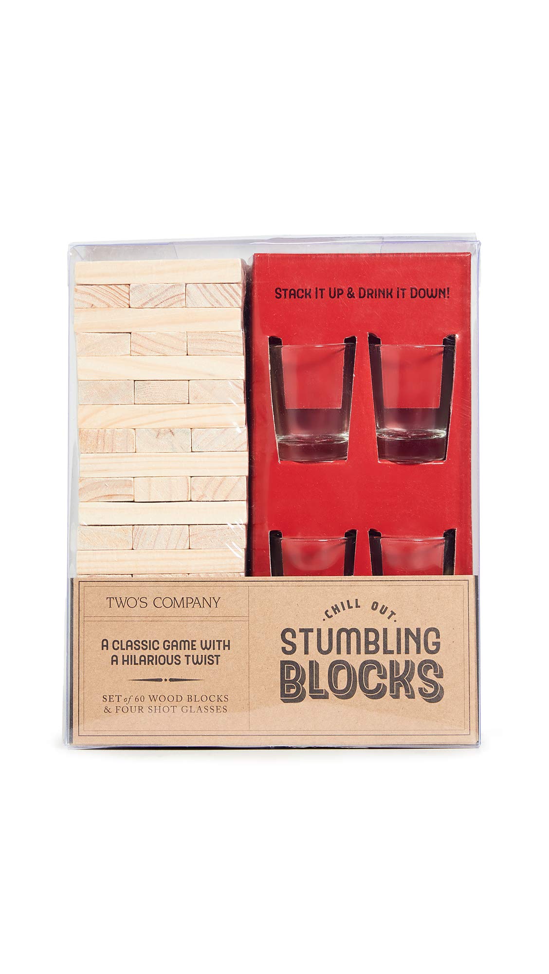 Two's Company Chill Out Stumbling Blocks Game with a Twist in Gift Box