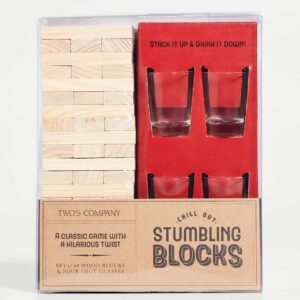 Two's Company Chill Out Stumbling Blocks Game with a Twist in Gift Box