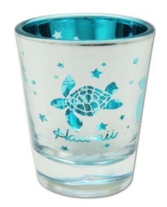 honu aloha hawaii metallic shot glass