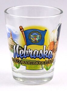 nebraska cornhusker state elements shot glass