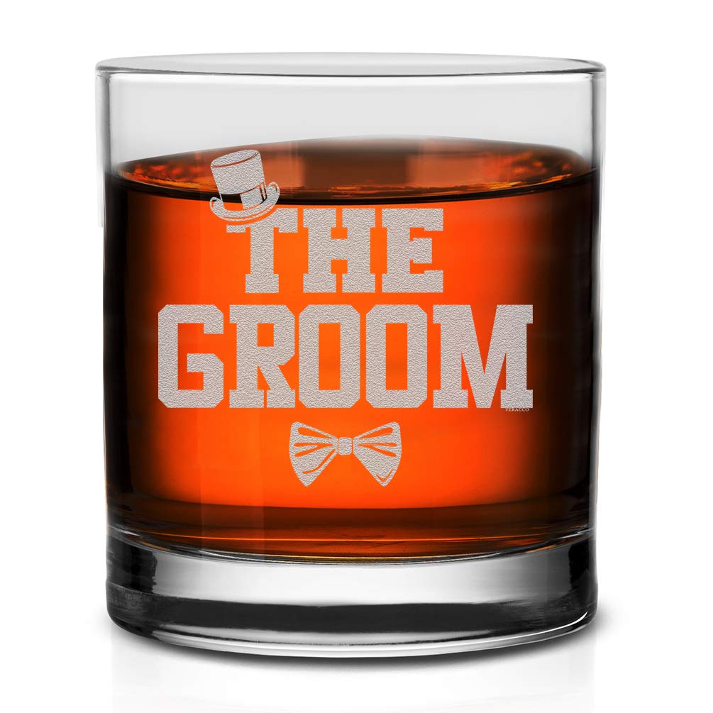 Veracco The Groom Whiskey Glass Gifts For Someone Who Loves Drinking Bachelor Party Favors (Clear, Glass)