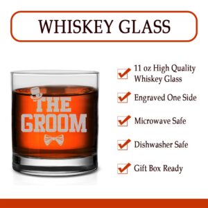 Veracco The Groom Whiskey Glass Gifts For Someone Who Loves Drinking Bachelor Party Favors (Clear, Glass)