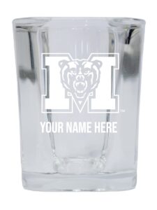 personalized customizable mercer university etched square shot glass 2 oz with custom name (1) officially licensed collegiate product