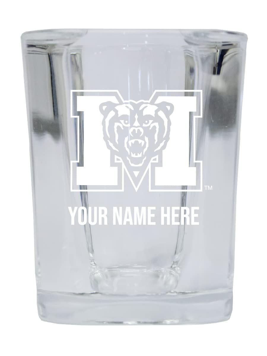 Personalized Customizable Mercer University Etched Square Shot Glass 2 oz With Custom Name (1) Officially Licensed Collegiate Product
