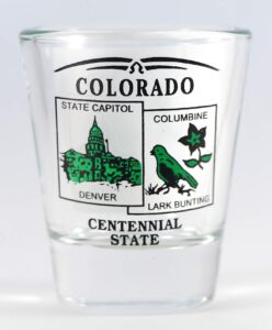 colorado state scenery green new shot glass