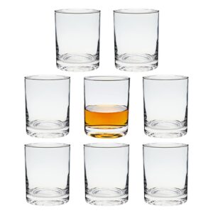 juvale 12oz whiskey glasses, set of 8 double old fashioned glass for scotch, bourbon, cocktails