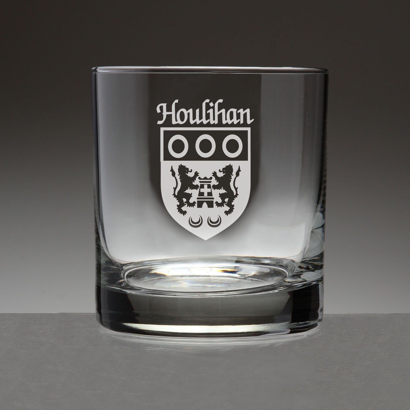 Houlihan Irish Coat of Arms Tumbler Glasses - Set of 4 (Sand Etched)