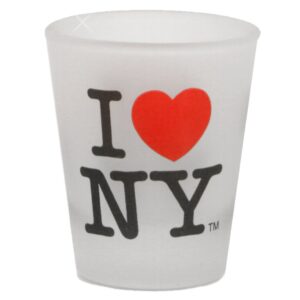 city-souvenirs i love ny shot glass, frosted