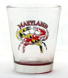 maryland crab flag shot glass