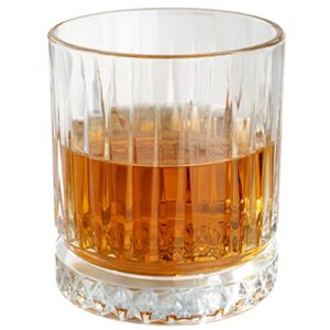restaurantware elysia 7 ounce whiskey glasses 6 cut rocks glasses - lead-free weighted base clear glass tumblers dishwasher-safe for scotch bourbon and cocktails