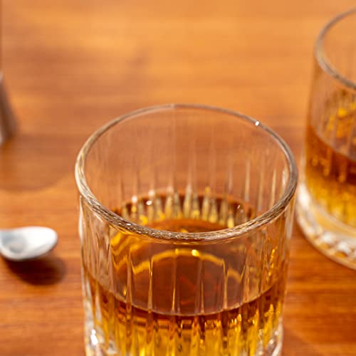 Restaurantware Elysia 7 Ounce Whiskey Glasses 6 Cut Rocks Glasses - Lead-Free Weighted Base Clear Glass Tumblers Dishwasher-Safe For Scotch Bourbon And Cocktails