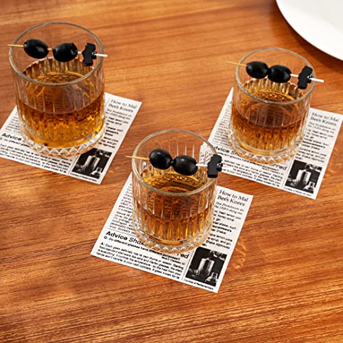 Restaurantware Elysia 7 Ounce Whiskey Glasses 6 Cut Rocks Glasses - Lead-Free Weighted Base Clear Glass Tumblers Dishwasher-Safe For Scotch Bourbon And Cocktails