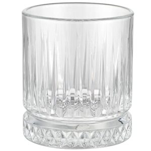 Restaurantware Elysia 7 Ounce Whiskey Glasses 6 Cut Rocks Glasses - Lead-Free Weighted Base Clear Glass Tumblers Dishwasher-Safe For Scotch Bourbon And Cocktails