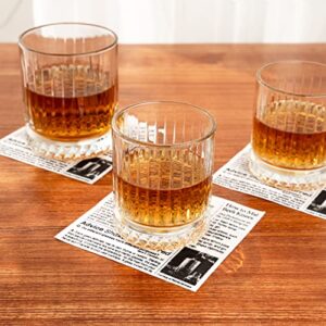 Restaurantware Elysia 7 Ounce Whiskey Glasses 6 Cut Rocks Glasses - Lead-Free Weighted Base Clear Glass Tumblers Dishwasher-Safe For Scotch Bourbon And Cocktails