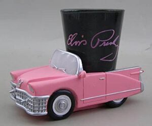 midsouth products elvis presley signature shot glass with pink cadillac base