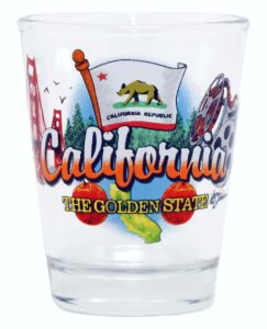 california golden state elements shot glass