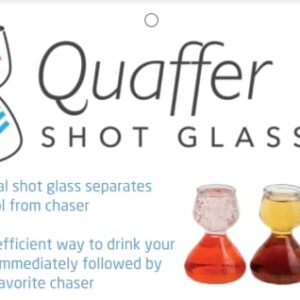 QUAFFER 2 Personalized Shot Glass Custom Text - Laser Etched Double Bubble Layered Shot Glasses – Customized Chaser Shot Glass Jigger – Great Barware Gift (1.25oz Top, 2.25oz Bottom)